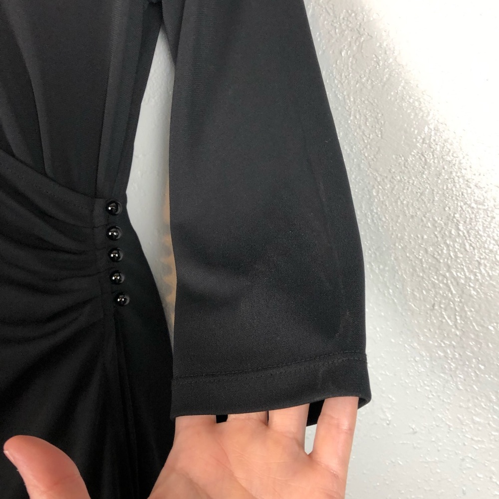 ISAAC MIZRAHI little black dress 3/4 sleeve Sz Sm - Picture 5 of 13